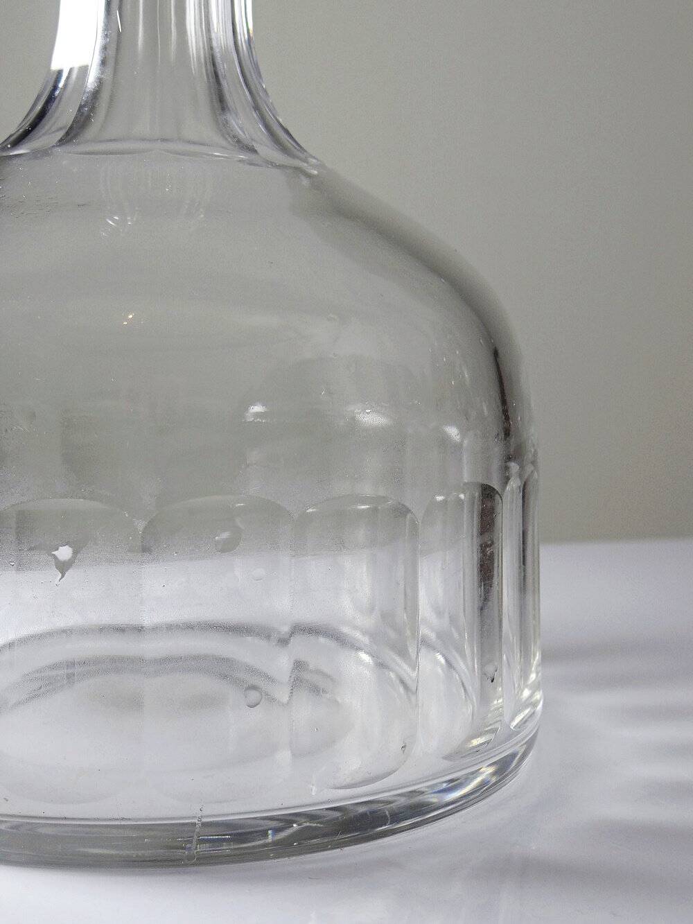 Antique wine decanter, faceted cut crystal