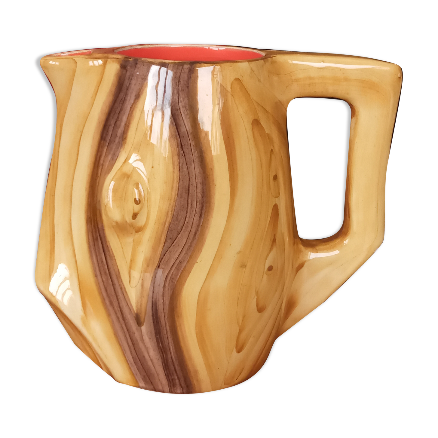 Pichet vallauris en céramique faux bois