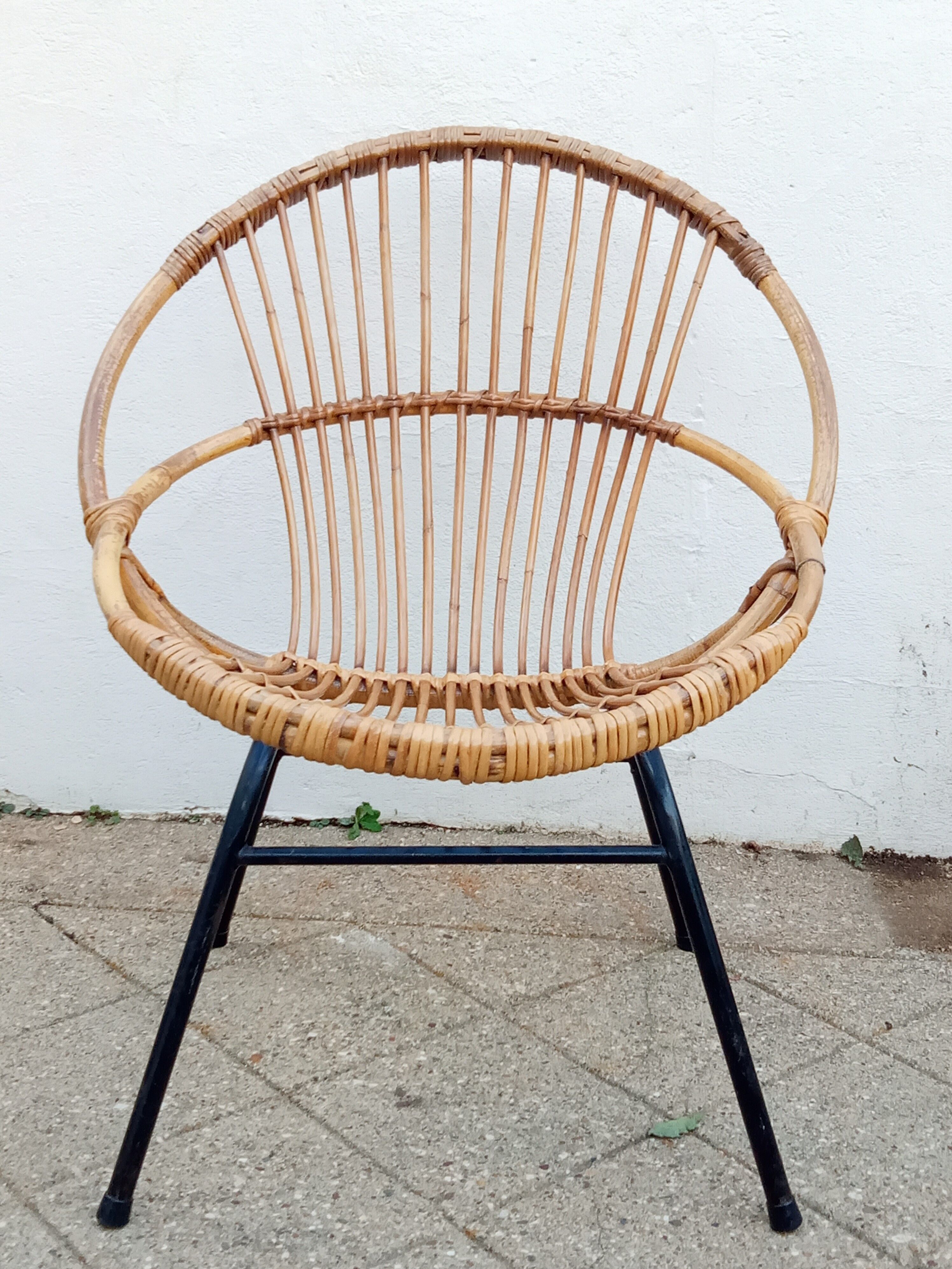 Rattan armchair 50s