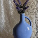 Blue ceramic liquor bottle