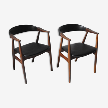 Pair of scandinavian armchairs made by Thomas Harlev 60s.