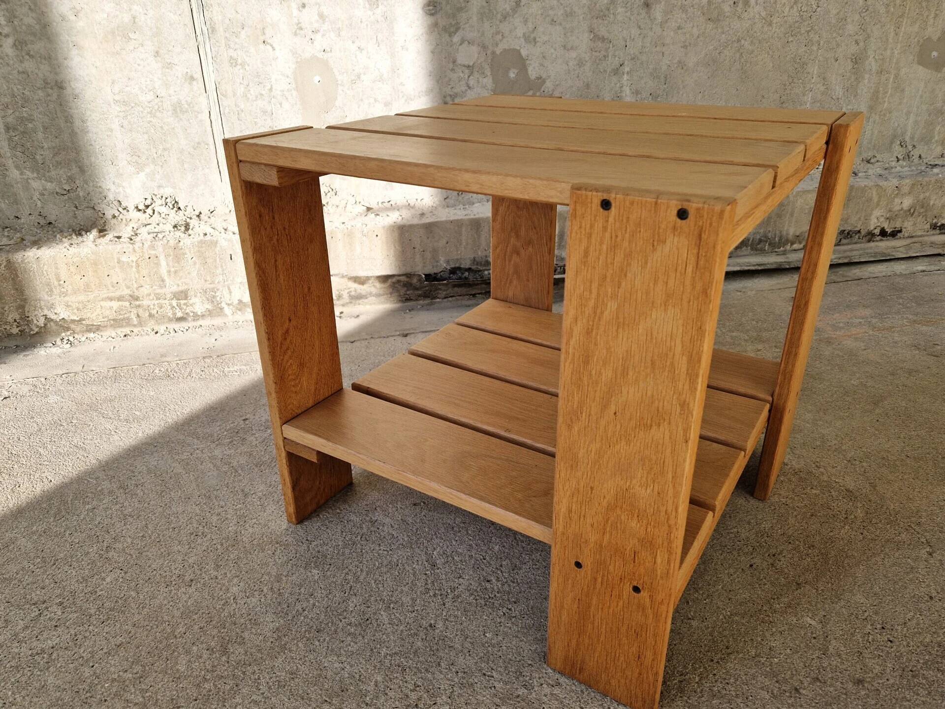Vintage crate table, 1990s oak