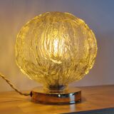 Textured Cast Amber Globe Lamp