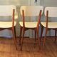 Lot de 3 chaises bois et vinyle