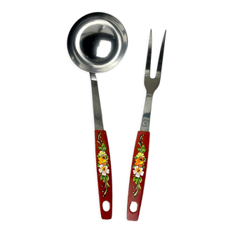 Braun&Kemmler vintage floral ladle and fork