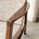 Vintage Danish boucle armchair with orange polka dots from the 1960s.