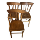 Suite de 3 chaises bistrot (bois)