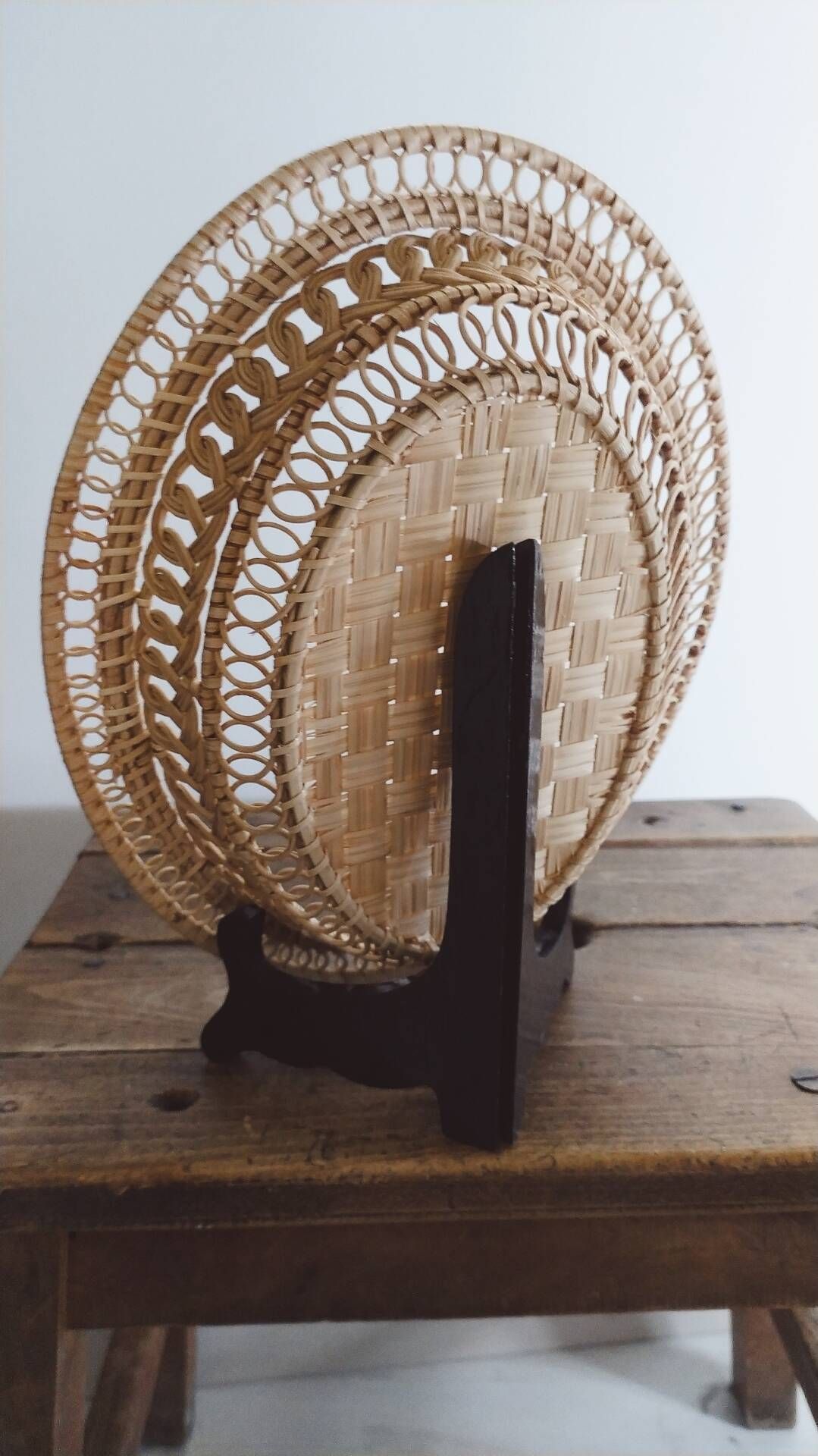 Corbeille en osier tressé • Vintage