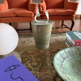 Mid-century style dark green ceramic vase, Gabriele Bucci Italy ca. 2000s