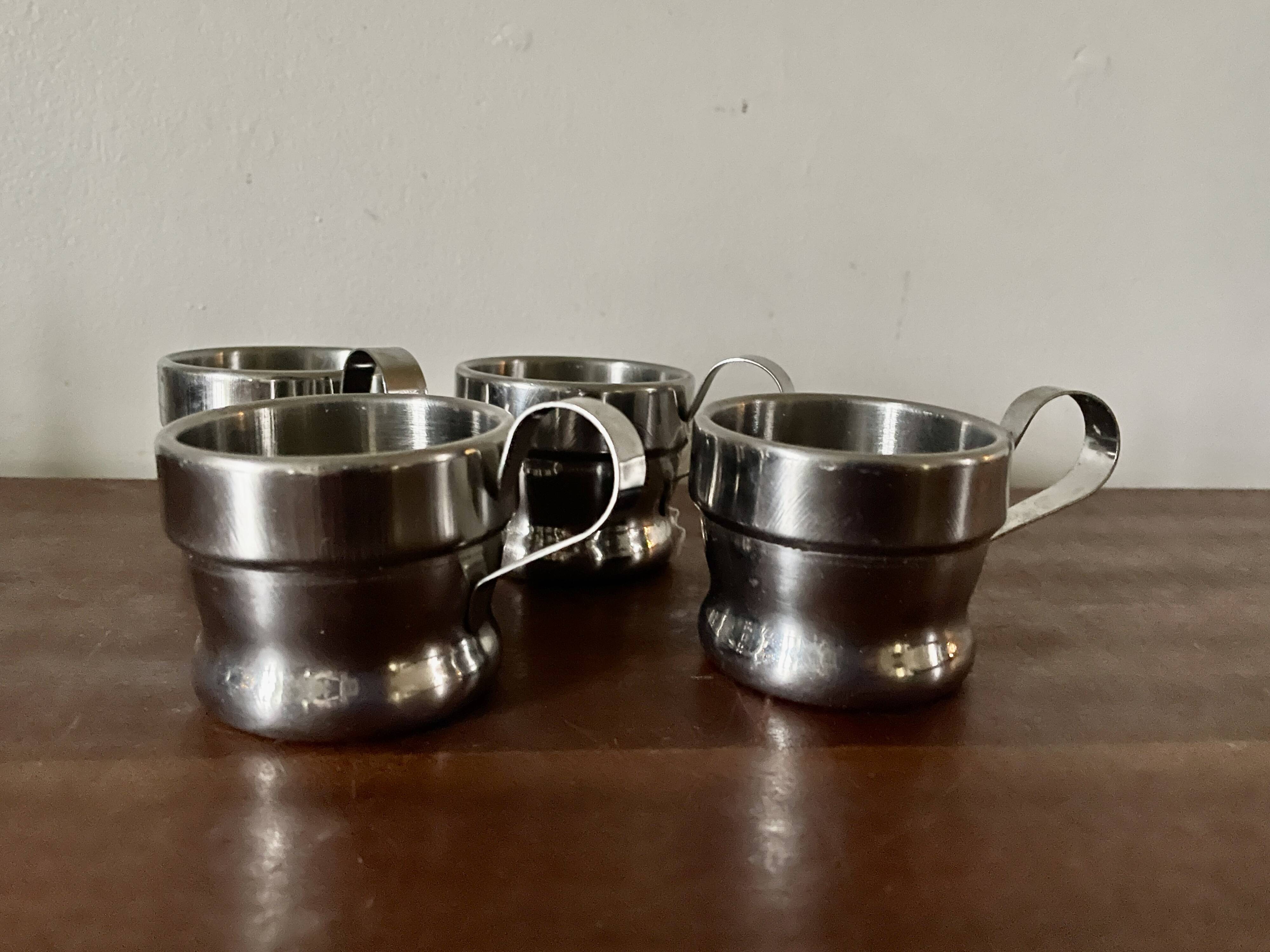 set of 4 stainless steel coffee cups Jolly, Italy