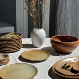 Lot de 12 assiettes à dessert en grès Village France