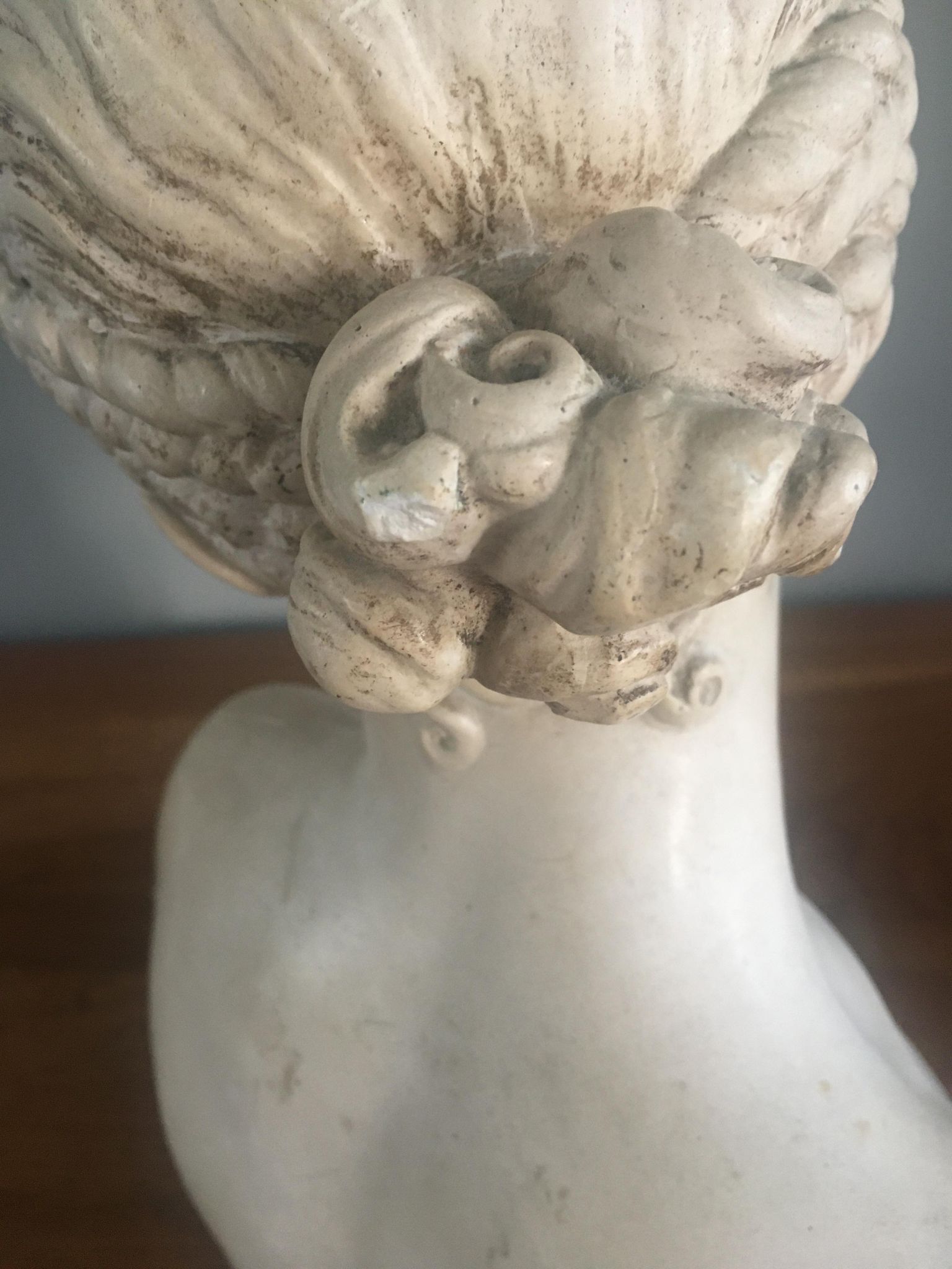 Old plaster bust 'La Rieuse' by Jean-Baptiste Pigalle