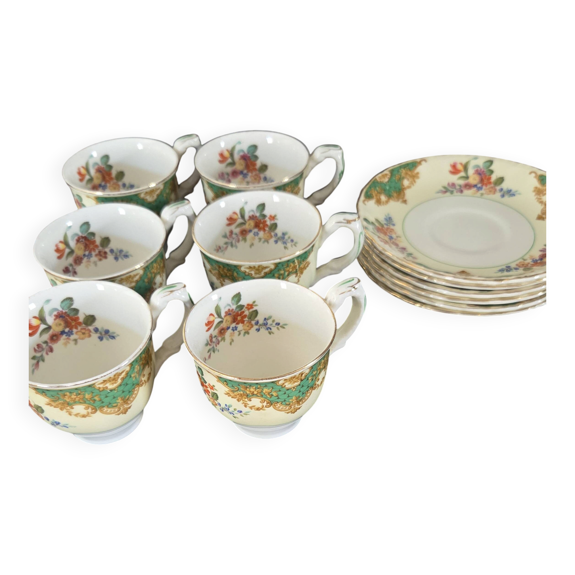 6 cups and 6 saucers w. h. grindley & co.