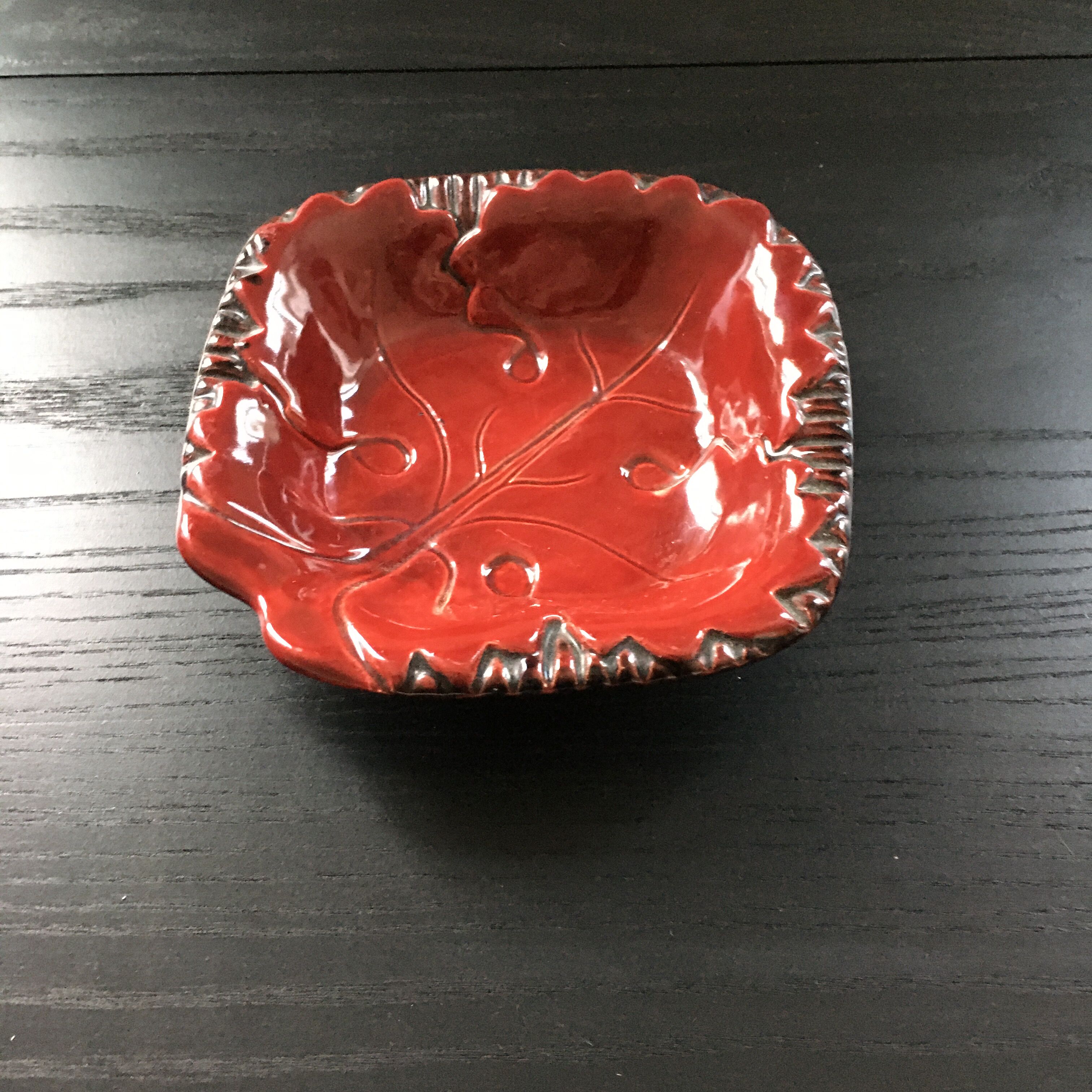 Empty burgundy red pocket