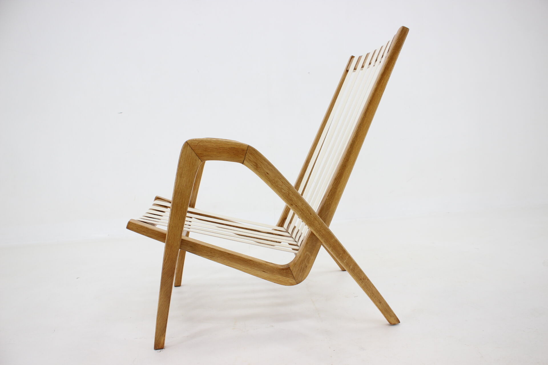 1970s Jan Vaněk Oak armchair, Czechoslovakia