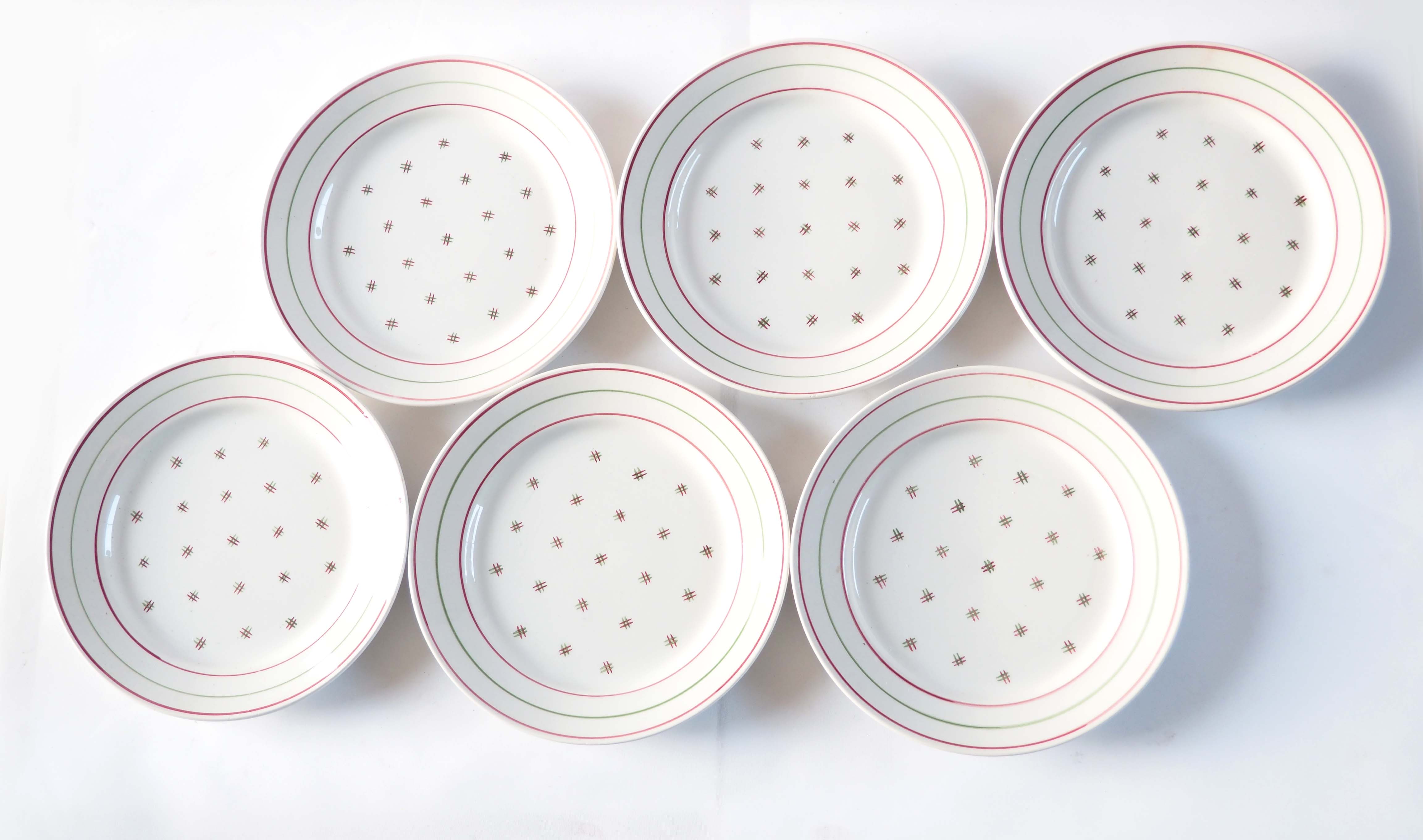 Set of 6 luneville porcelain plates