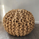 Pouf ball in braided rope