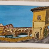Tuscan painting on canvas, Ponte Vecchio