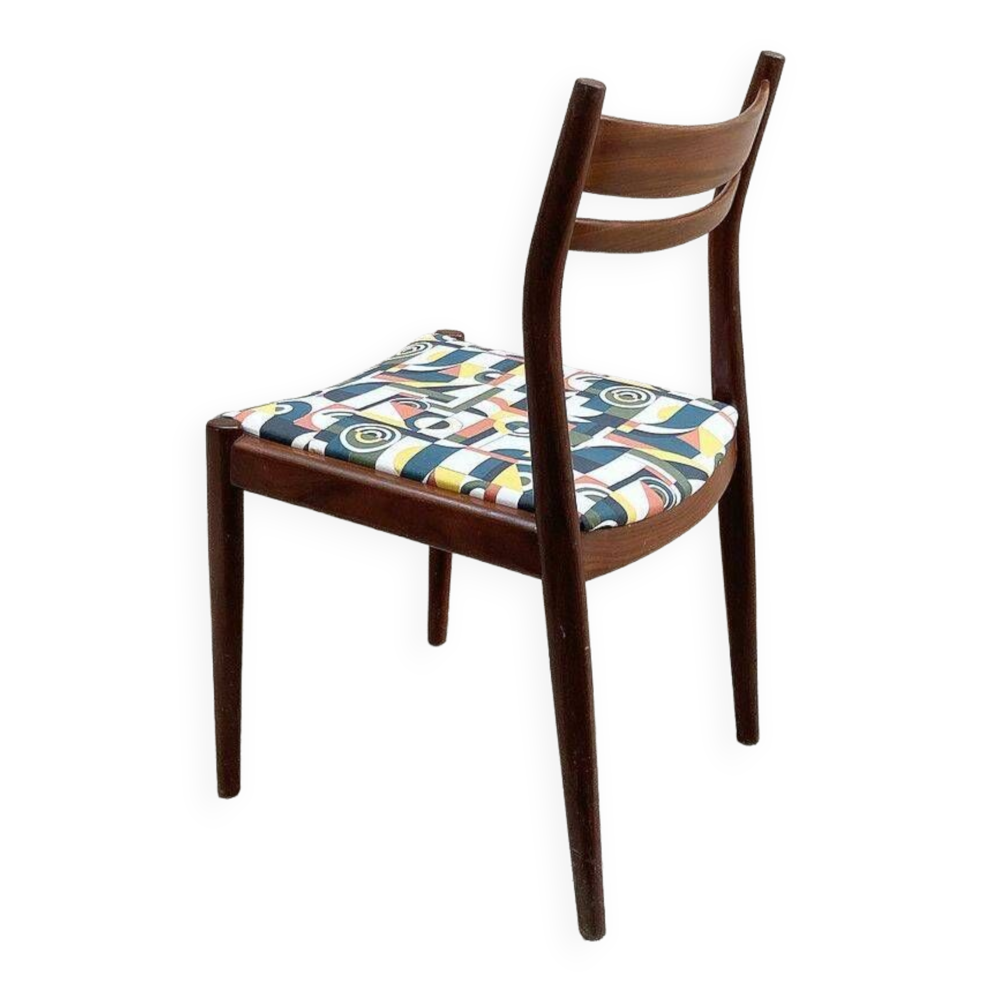 Chaise italienne en palisandre tissu Bauhaus