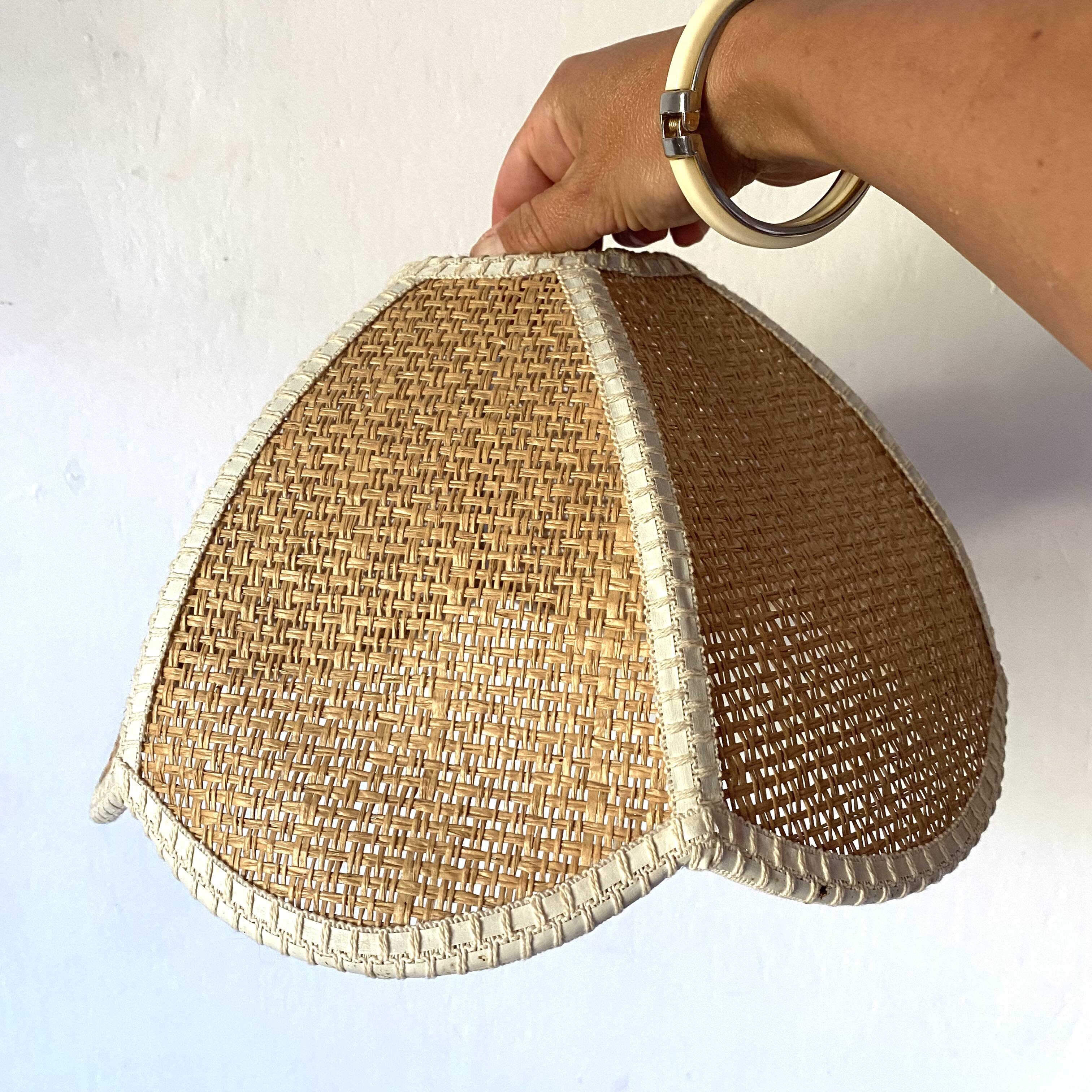 Vintage lampshade to hang in canework