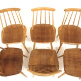 Set of 6 chairs "fanett" ilmari tapiovaara sweden 1960