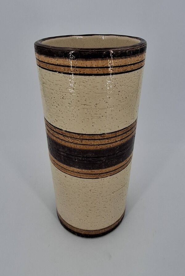 Vase rouleau en céramique par Aldo Londi pour Bitossi, modèle Sahara, Italie mid century