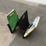 Postmodern Italian metal magazine rack, 1980s