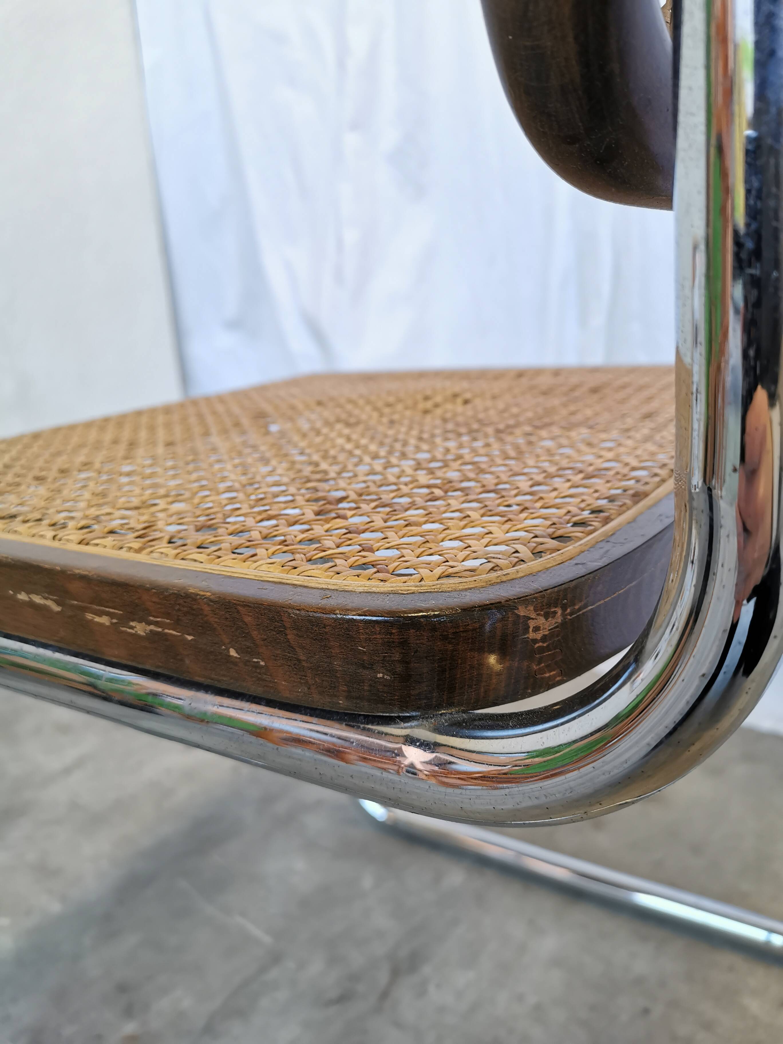 Vintage Cesca Cane Chair: 1970s Italian Mid-Century Modern Dining Office Ch