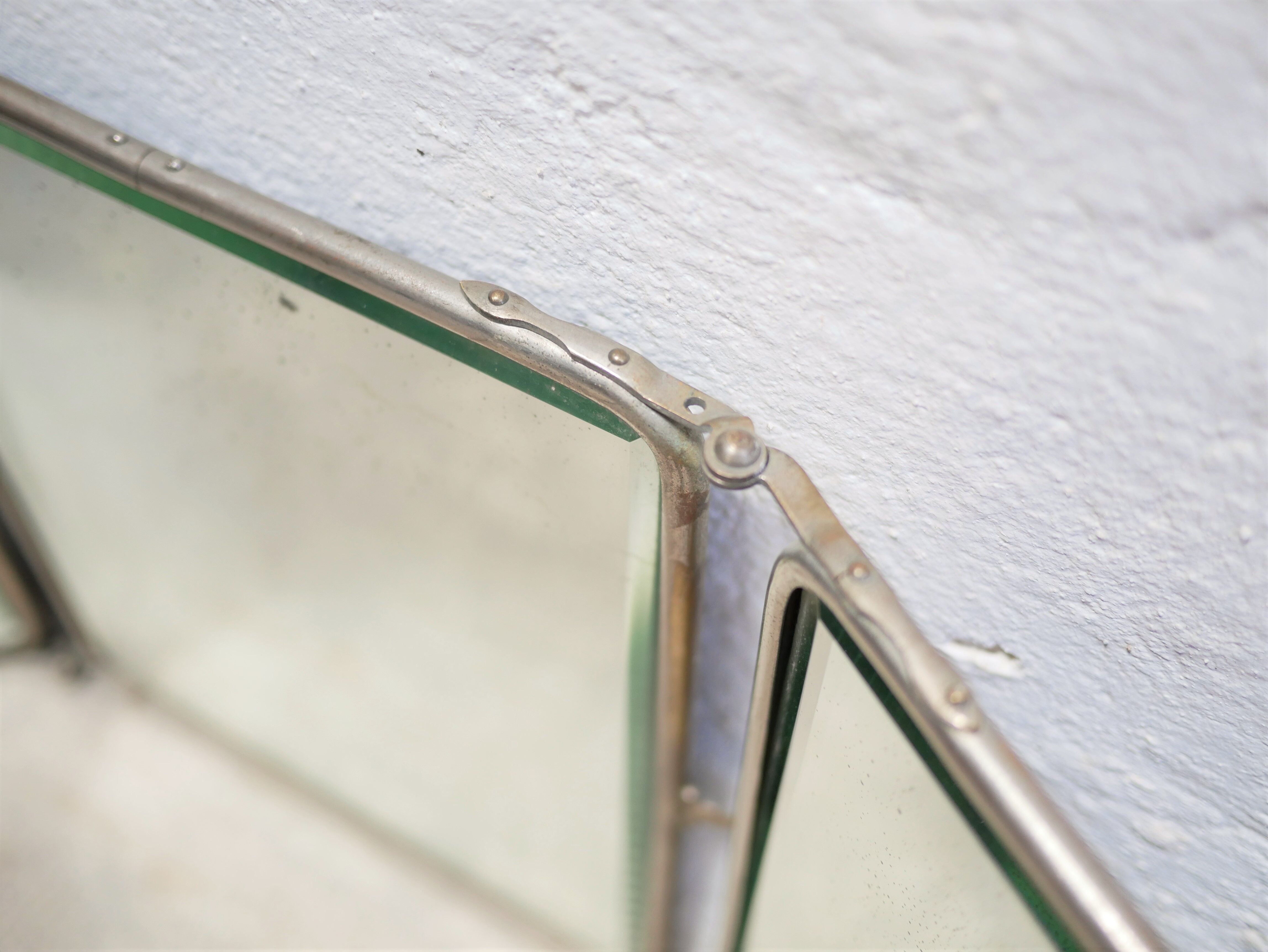 Vintage beveled triptych barber mirror