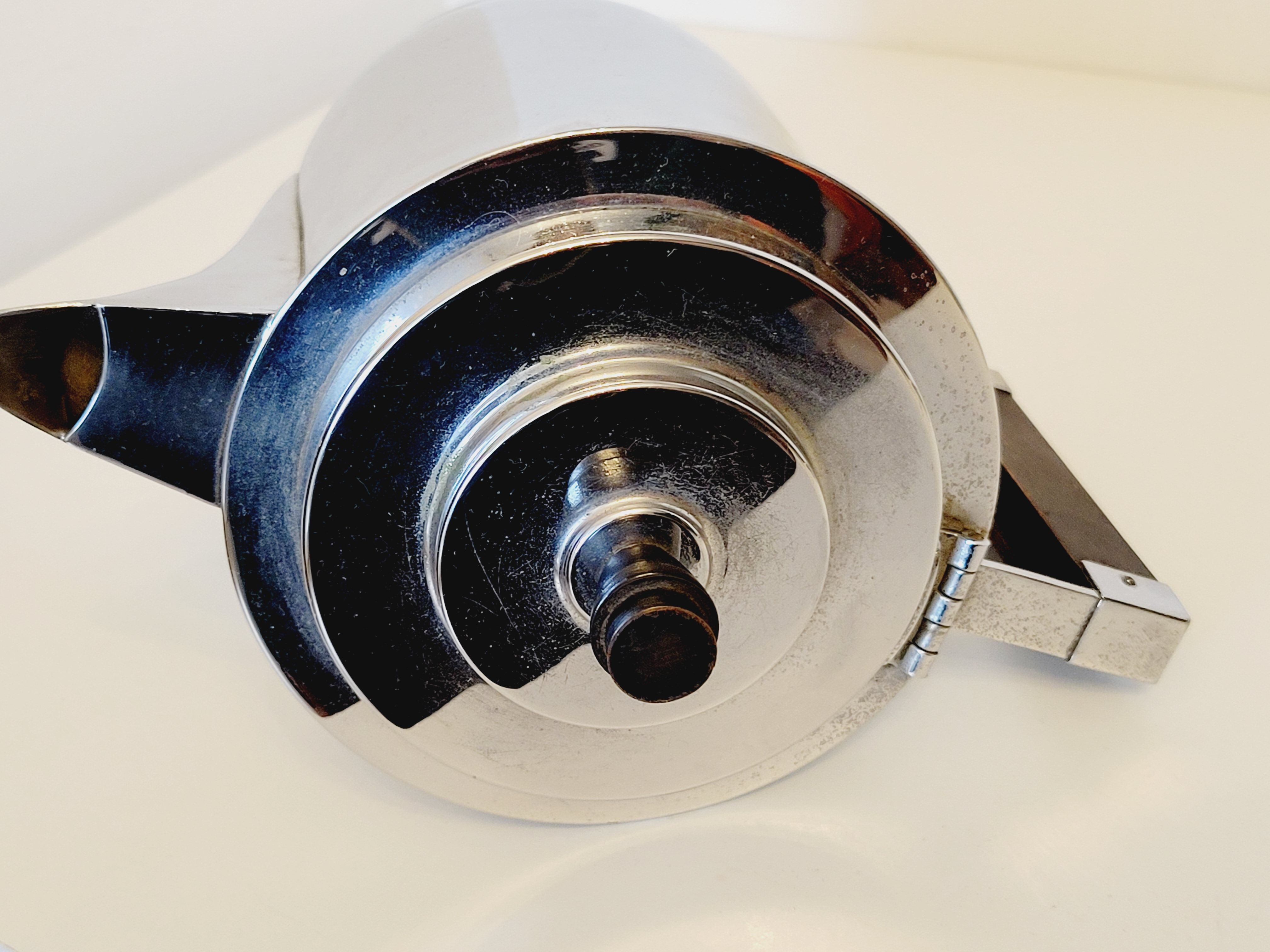 Old tea maker art deco metal and wood