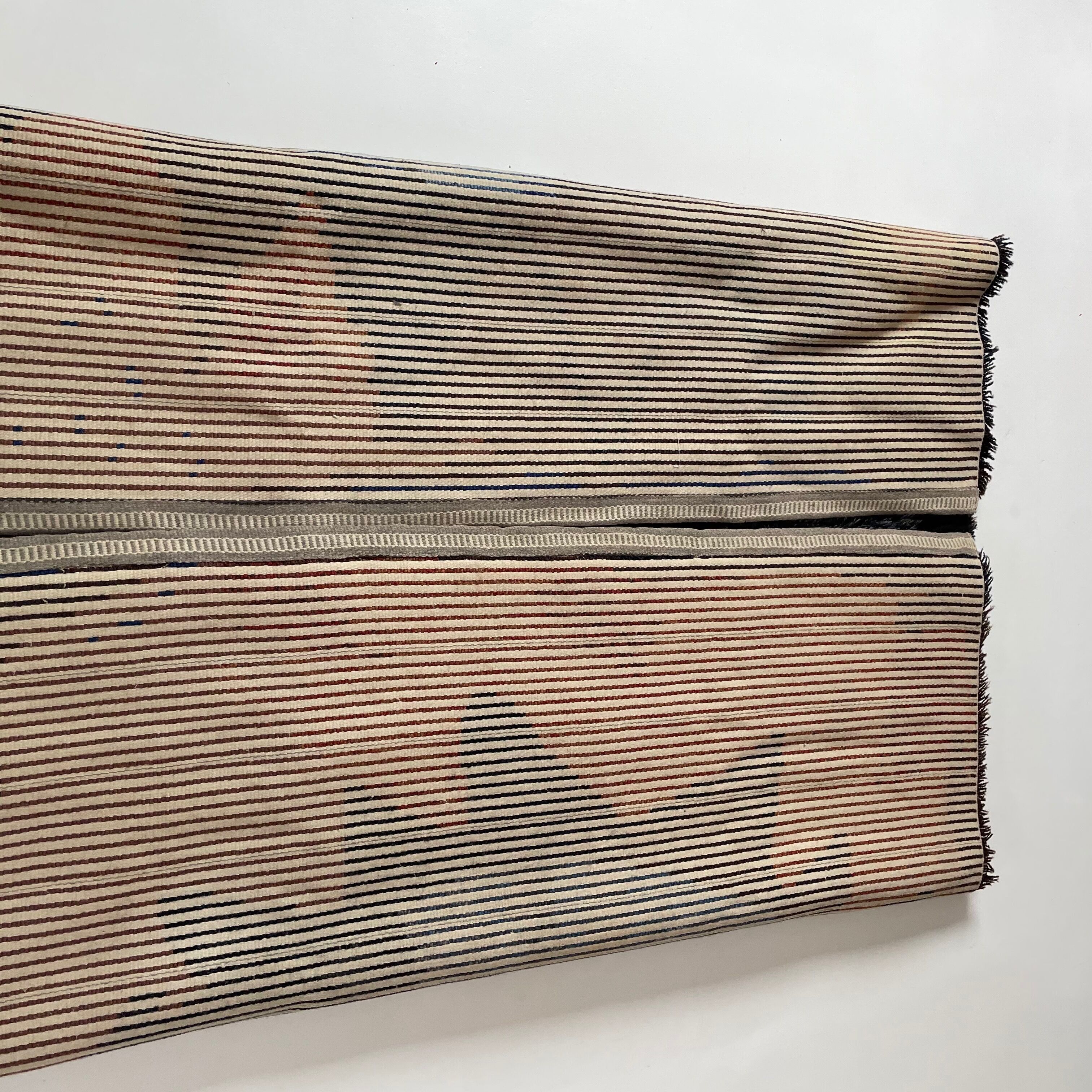 Abstract Scandinavian Multicolor High Pile Rya Rug Carpet, Sweden, 1960s