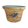 Ceramic pot cover "tachiste", signed La Poterie du colombier, la colombe, 70s