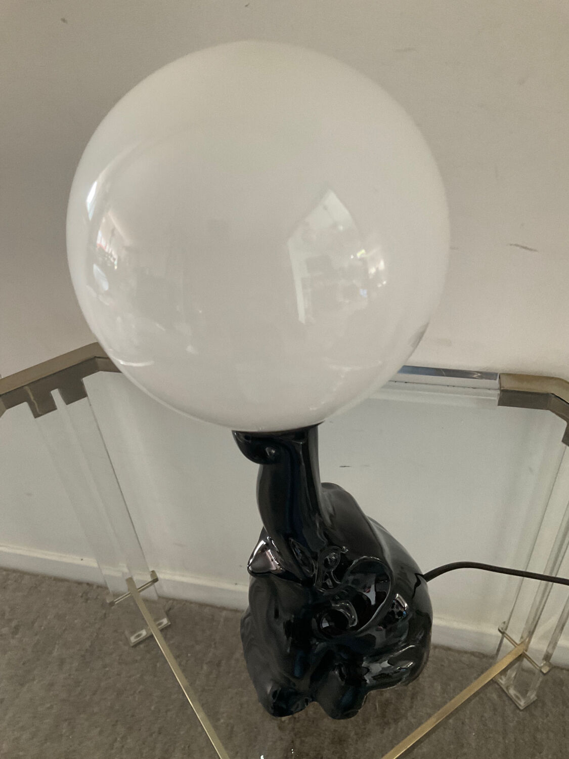 Vintage ceramic elephant lamp from the 70s