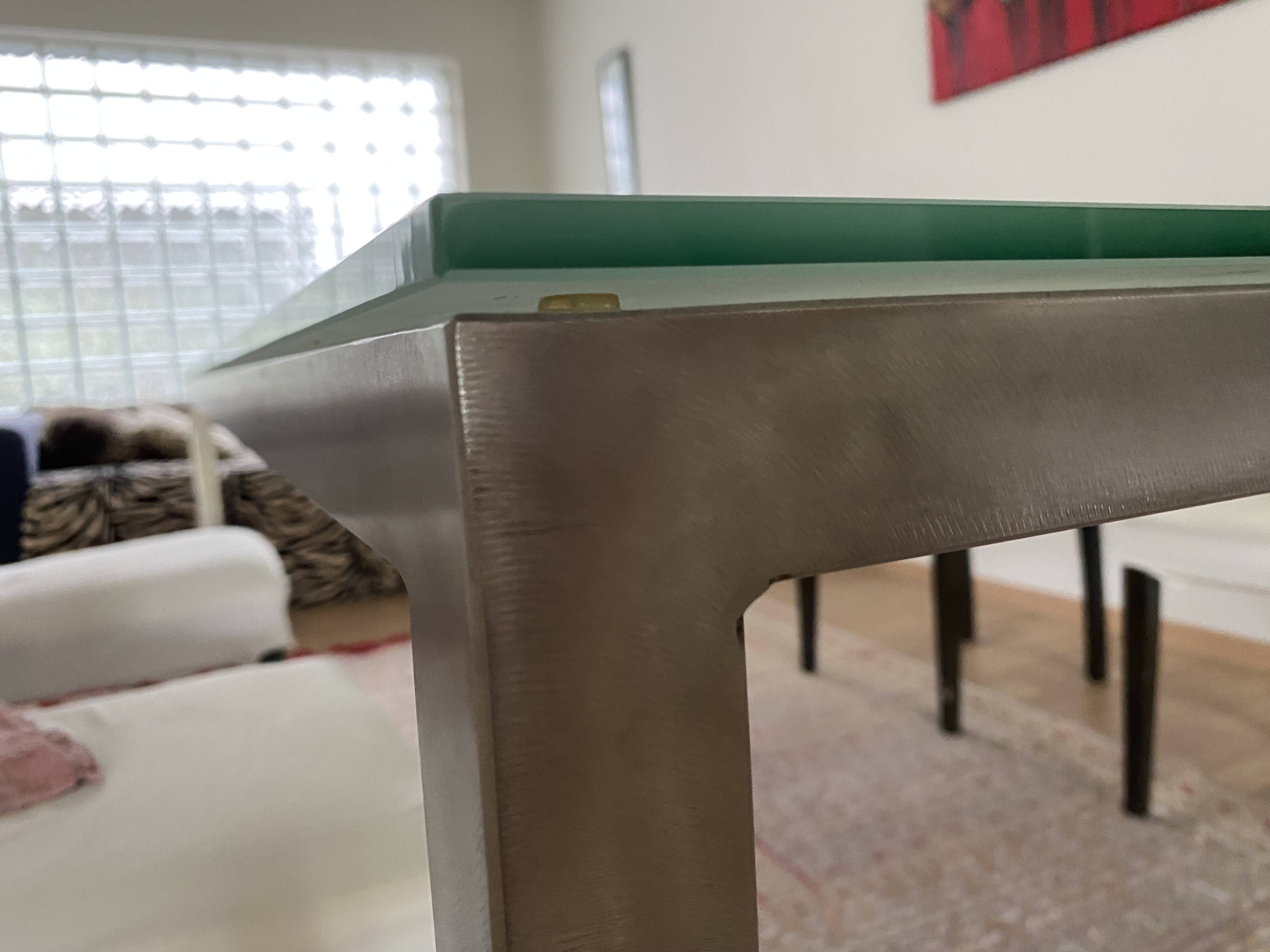 Table Design Conran Shop Paris Frosted glass and brushed metal