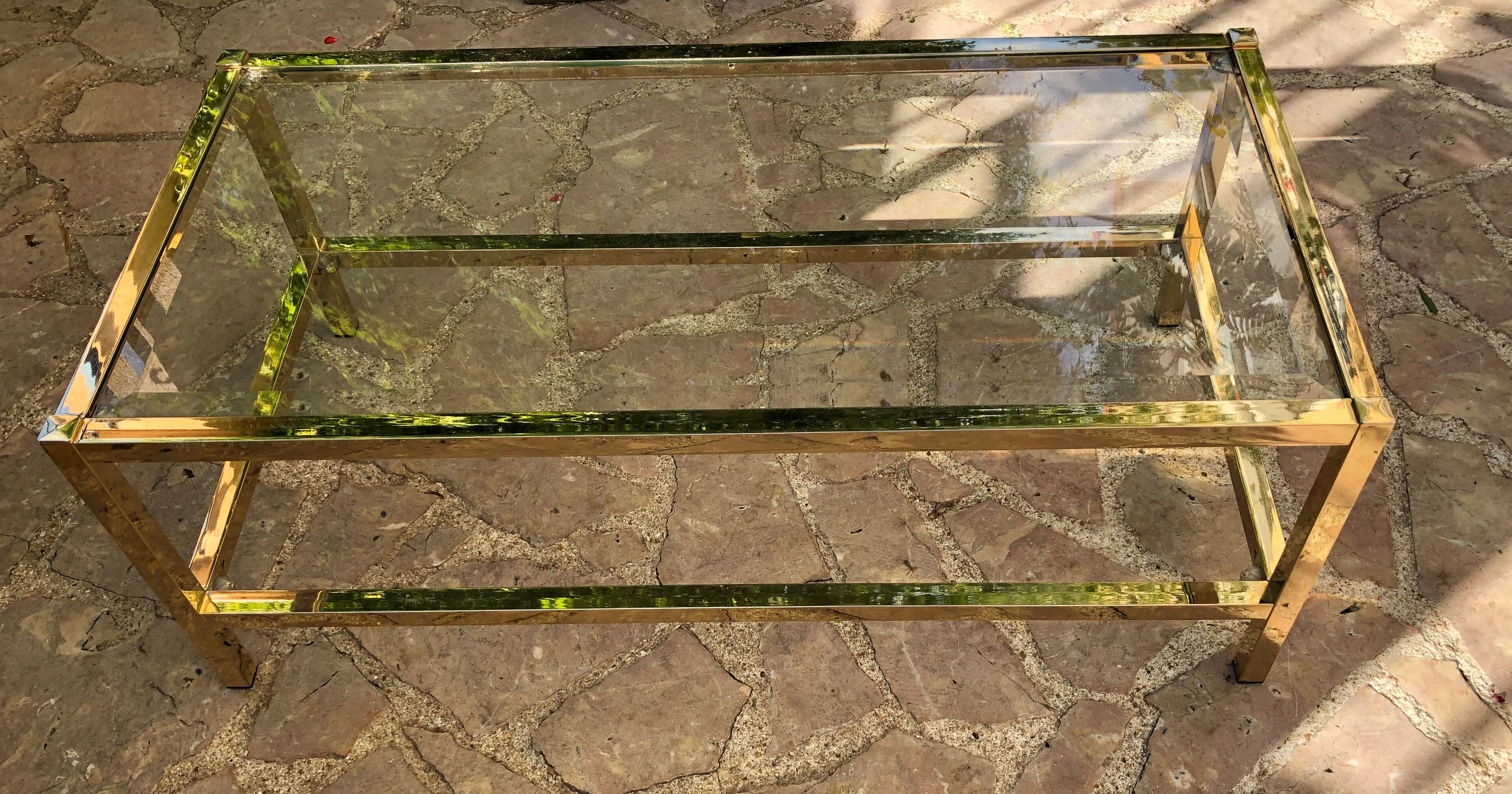 Gold metal coffee table