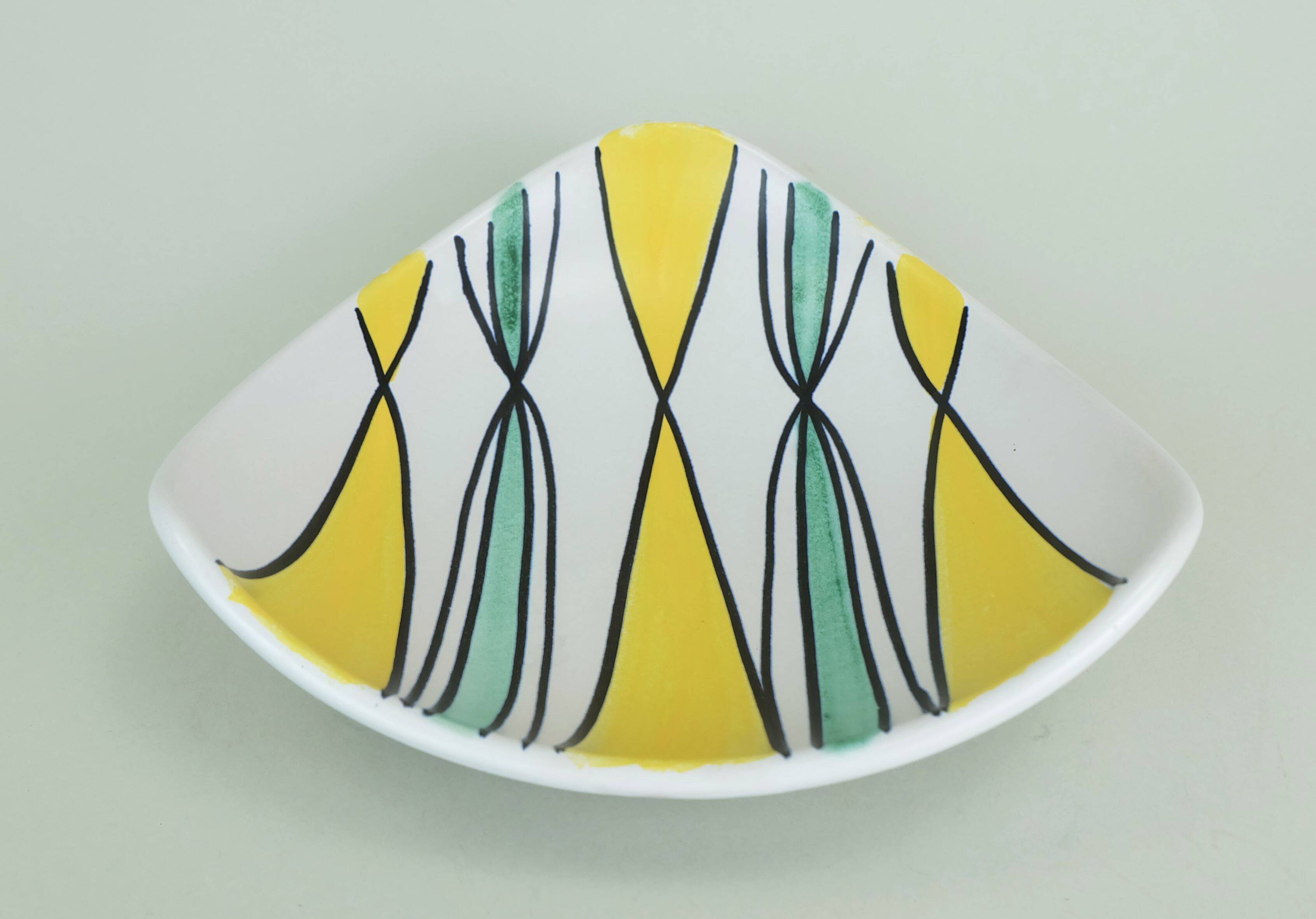 1950s bowl by steuler-keramik model no. 4100/2 with abstract decor