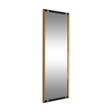 Vintage rectangular mirror with gold and black metal frame