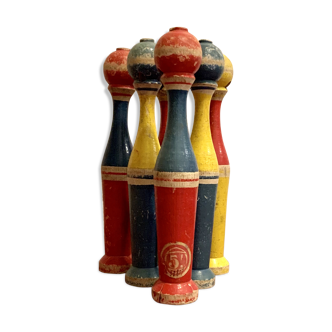 Set of 6 Vintage painted wooden keels