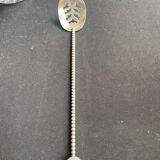 Ice bucket with spoon and glass – cut crystal and silver metal