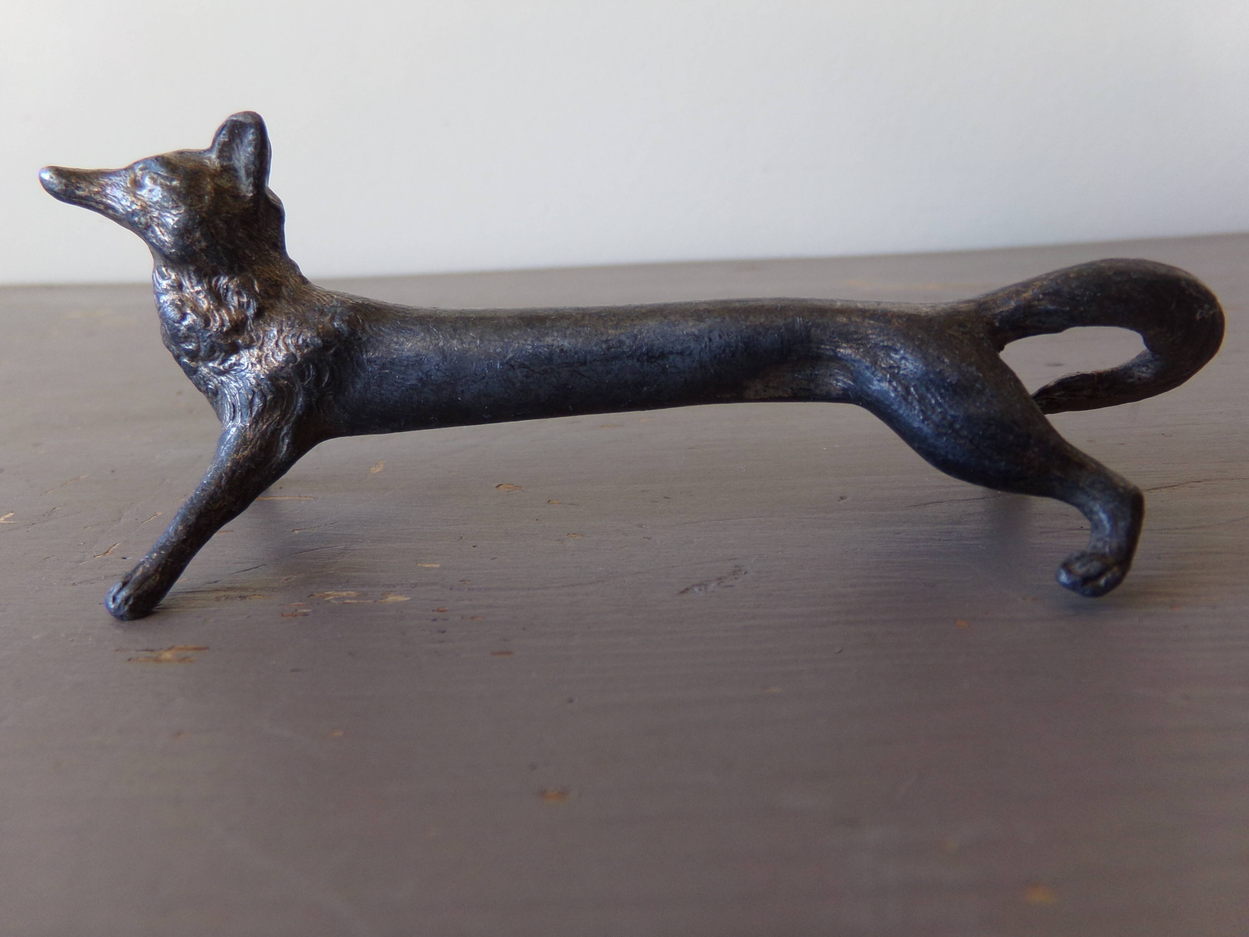 8 antique tin animal knife holders