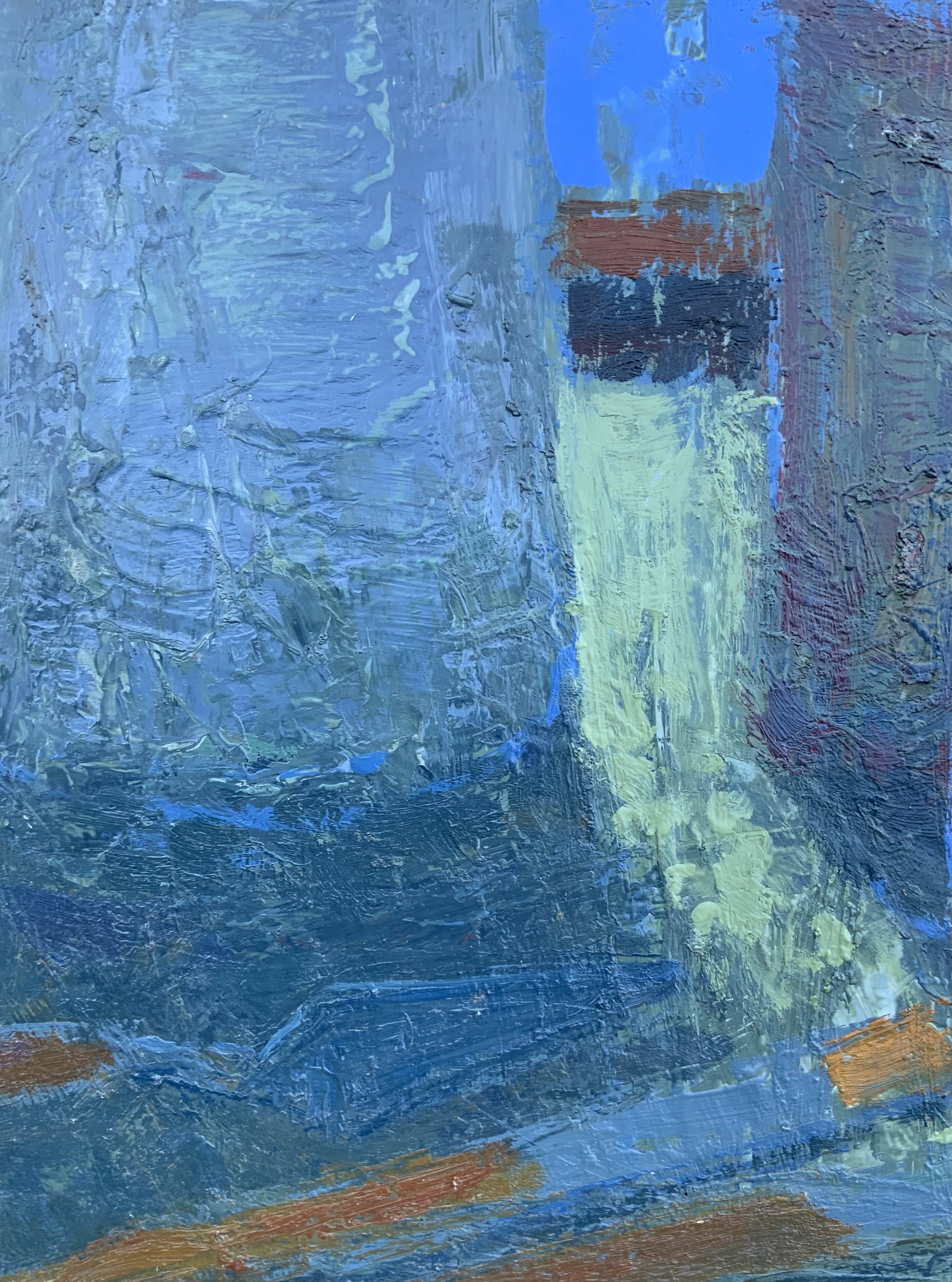 Vintage Modernists Oil Painting Blue Still Life By Svan Grandin Mid 20th Century