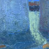 Vintage Modernists Oil Painting Blue Still Life By Svan Grandin Mid 20th Century