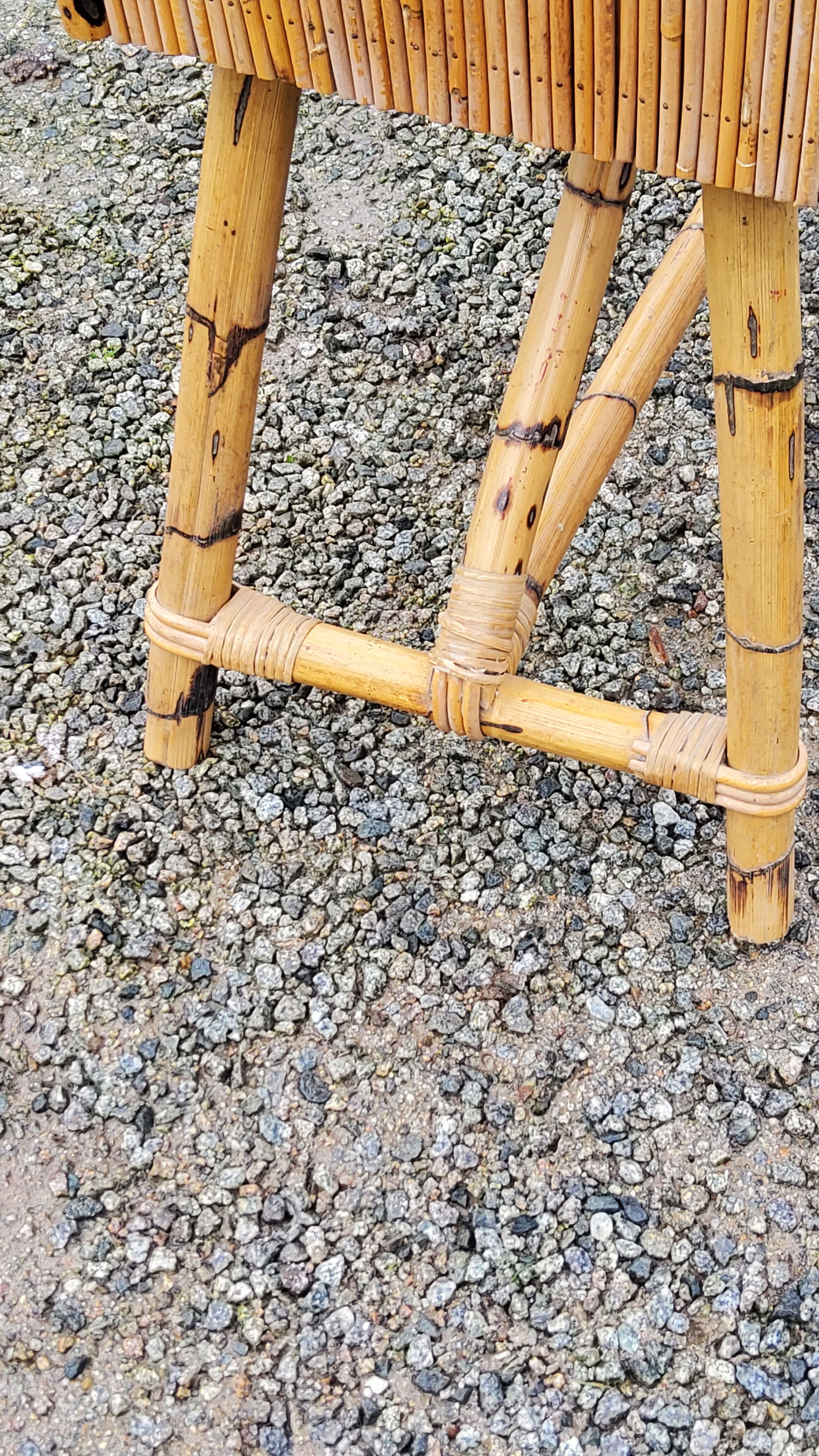 Bamboo bar rattan earthenware and formica 70s