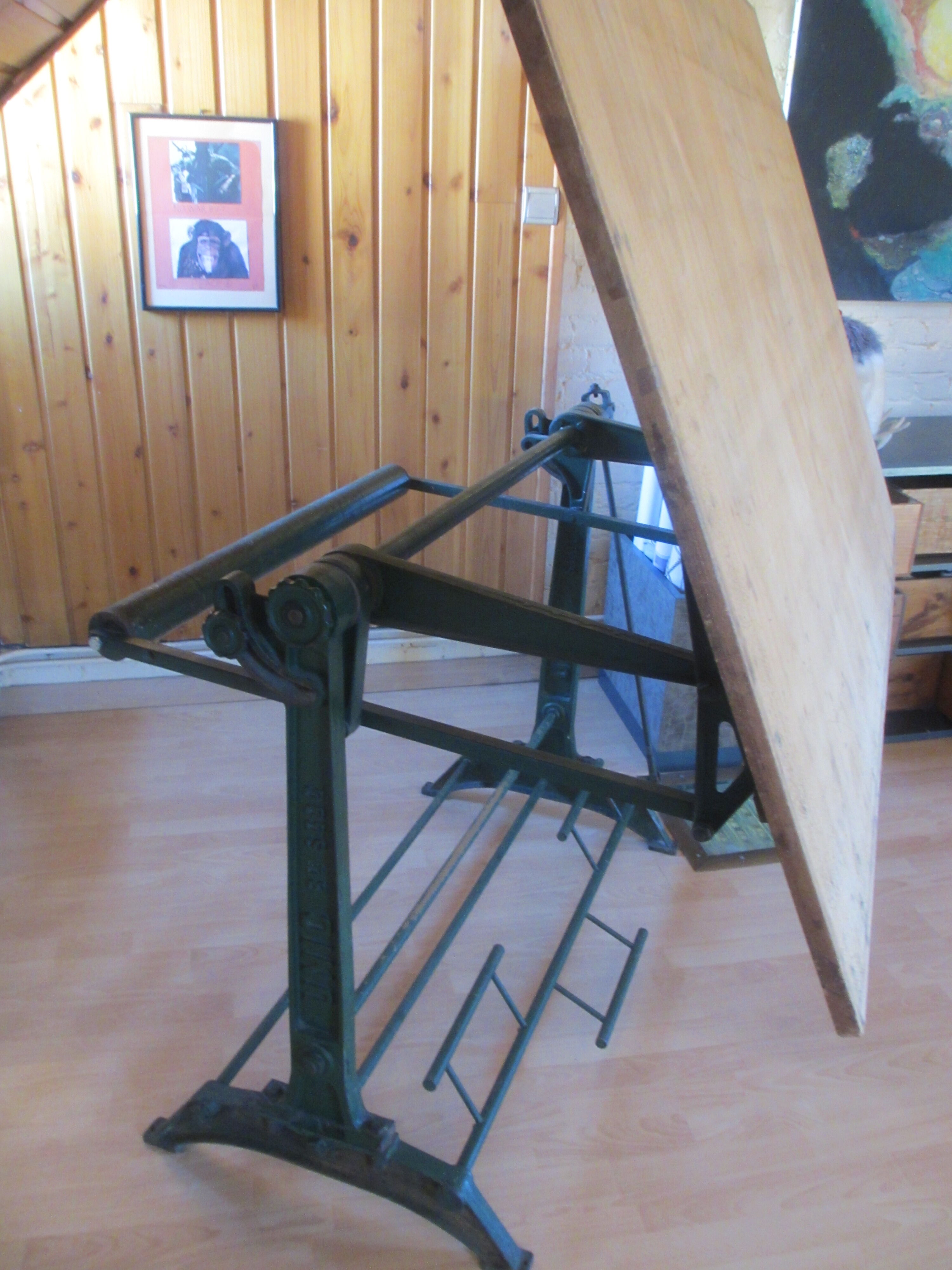 Drawing table 1950 UNIC cast iron base