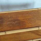 Blond rattan shelf