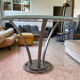 Design glass and steel high table 6-8 seats