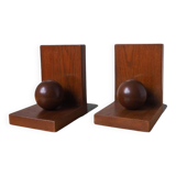 Pair (2) Wooden Bookends - Amsterdam School - 1920s, the Netherlands