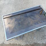 Vintage coffee table with chrome and gold base