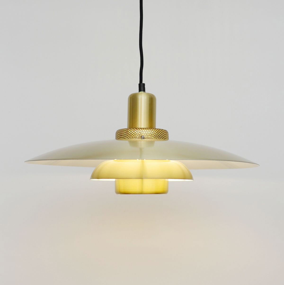 Vintage Lysaker Lamp In Golden Brass, Danish 1970s