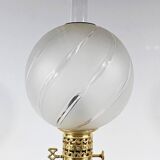 Lampe à pétrole en faïence, époque Napoléon III, milieu XIXème